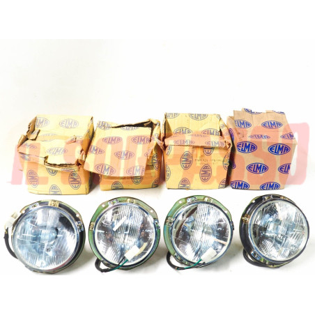 GRUPPI OTTICI FANALI TAZZE FARO FIAT 124 SPECIAL TI FINO 06.72 ORIGINALI ELMA