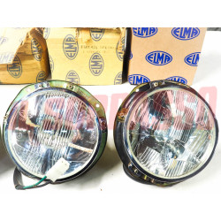 GRUPPI OTTICI FANALI TAZZE FARO FIAT 124 SPECIAL TI FINO 06.72 ORIGINALI ELMA