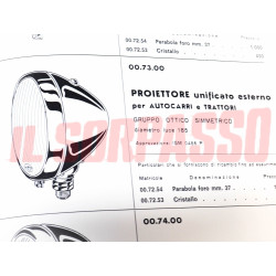 GRUPPO OTTICO FANALE FARO CORNICE AUTOCARRO - TRATTORE ANNI 40 50 ORIGINALE ELMA