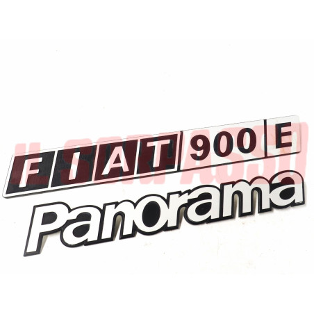 SCRITTA SIGLA PORTELLONE POSTERIORE + COFANO FIAT 900 E PANORAMA  ORIGINALE