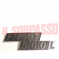 SCRITTA SIGLA COFANO POSTERIORE FIAT 500 L ORIGINALE IN ALLUMINIO
