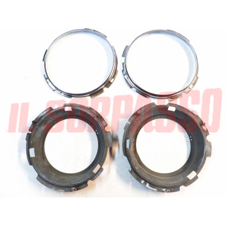 GHIERE + CORNICI FARO FANALI FIAT 1100 103 H SPECIAL 1200 1500 SPIDER ORIGINALI