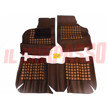 SOPRA TAPPETI MARRONI E NERI FIAT 128 RALLY ORIGINALI EGIZIO FILGOMMA DIFETTATO