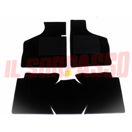SOPRA TAPPETI IN GOMMA E MOQUETTE NERI AUTOBIANCHI 111 ORIGINALI FILGOMMA