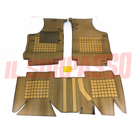 SOPRA TAPPETI BEIGE E NERI FIAT 128 COUPE SL ORIGINALI EGIZIO FILGOMMA