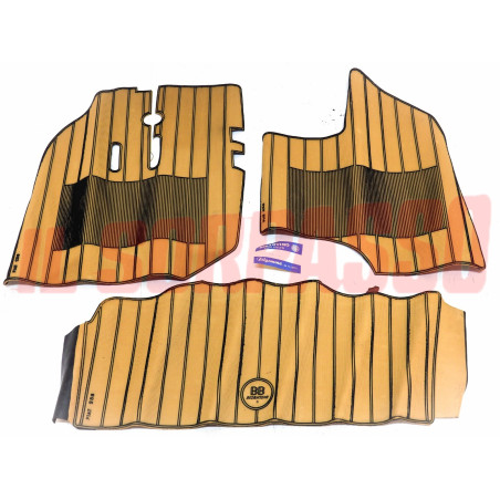 SOPRA TAPPETI INTERNI BEIGE E NERI FIAT 238 FURGONE 3 PEZZI ORIGINALI FILGOMMA