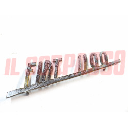 SCRITTA SIGLA COFANO POSTERIORE FIAT 1100 103 ORIGINALE CROMATA USATA
