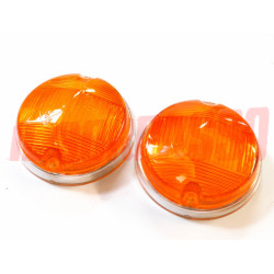 PLASTICHE ARANCIO CROMATE FANALINI ANTERIORI FIAT 124 COUPE 850 COUPE 1 S 1100 R