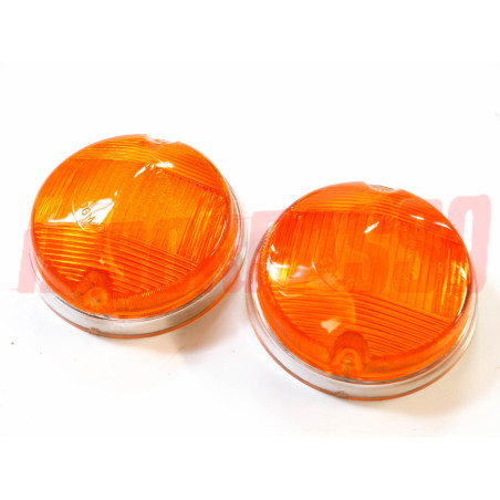 PLASTICHE ARANCIO CROMATE FANALINI ANTERIORI FIAT 124 COUPE 850 COUPE 1 S 1100 R