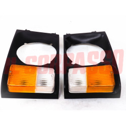 CORNICI CERCHI FARO + FANALINI DESTRO + SINISTRO IVECO OM 40 50 ORIGINALI NERE