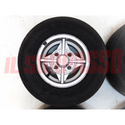 CERCHI RUOTA + PNEUMATICI + TAPPI INNOCENTI MINI MINOR COOPER O FIAT 500 ABARTH