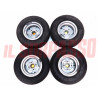 CERCHI RUOTA + PNEUMATICI + TAPPI INNOCENTI MINI MINOR COOPER O FIAT 500 ABARTH
