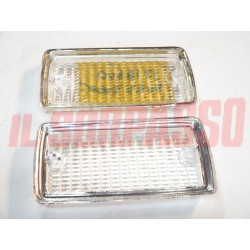 PLASTICHE FANALINI ANTERIORI BIANCHE BORDO CROMATO FORD ESCORT MK1