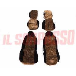 FODERE TAPPEZZERIA COPRI SEDILI MARRONI + POGGIATESTA AUTOBIANCHI A112 + ABARTH