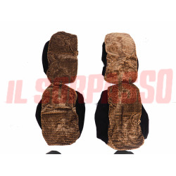 FODERE TAPPEZZERIA COPRI SEDILI MARRONI + POGGIATESTA AUTOBIANCHI A112 + ABARTH