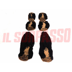 FODERE TAPPEZZERIA COPRI SEDILI MARRONI + POGGIATESTA AUTOBIANCHI A112 + ABARTH