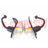 FANALINI ANTERIORI + CUFFIE VOLKSWAGEN MAGGIOLINO 1200 FINO 7/65 ORIGINALI HELLA