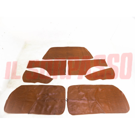 FODERE COPRI PANNELLI PORTA + POSTERIORI + CAPPELLIERA FIAT 600 D E MARRONI NOS