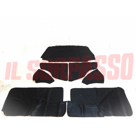 FODERE COPRI PANNELLI PORTA + POSTERIORI + CAPPELLIERA FIAT 850 BERLINA NERE