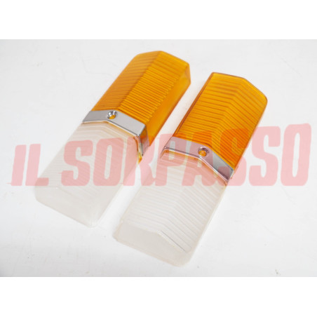 PLASTICHE FANALINI ANTERIORI DESTRO SINISTRO FIAT 125 BERLINA LEART BICOLORE