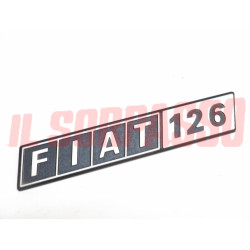 SCRITTA SIGLA COFANO POSTERIORE FIAT 126 ESTESA ORIGINALE IN ALLUMINIO