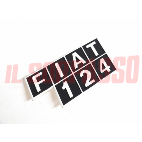 SCRITTA FREGIO COFANO POSTERIORE FIAT 124 BERLINA 2 SERIE ORIGINALE ALLUMINIO