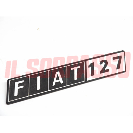 SCRITTA SIGLA COFANO POSTERIORE FIAT 127 C - CL ORIGINALE ALLUMINIO