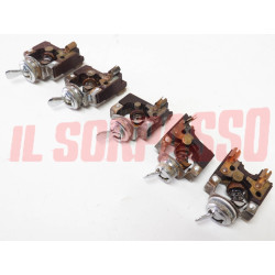 INTERRUTTORI CROMATI KIT CRUSCOTTO FIAT 1100 103 BAULETTO E TV ORIGINALI