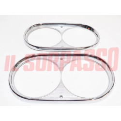 CORNICI FARO DESTRA + SINISTRA METALLO FIAT 850 FAMILIARE 1300 1500 BERLINA