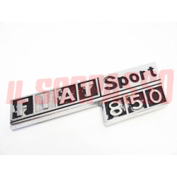SCRITTA RIVESTIMENTO POSTERIORE FIAT 850 SPORT COUPE SPIDER CROMATA DA RESTAURO