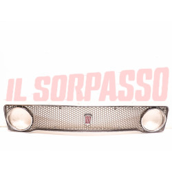 MASCHERINA GRIGLIA  + STEMMA ANTERIORE FIAT 128 BERLINA 1 SERIE ORIGINALE NOS