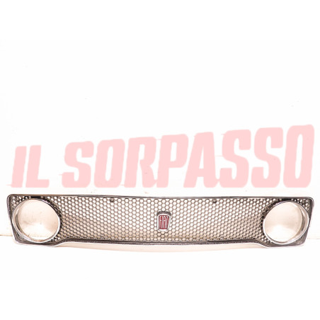 MASCHERINA GRIGLIA  + STEMMA ANTERIORE FIAT 128 BERLINA 1 SERIE ORIGINALE NOS