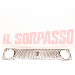 MASCHERINA GRIGLIA  + STEMMA ANTERIORE FIAT 128 BERLINA 1 SERIE ORIGINALE NOS