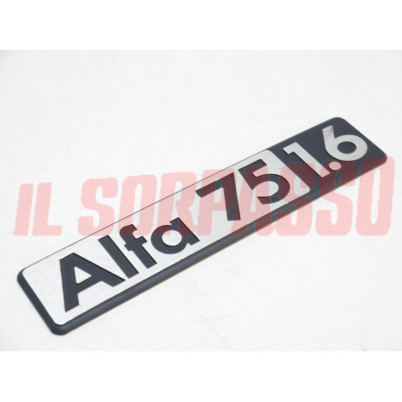 SCRITTA SIGLA COFANO POSTERIORE ALFA 75 1600 cc 1 SERIE ORIGINALE