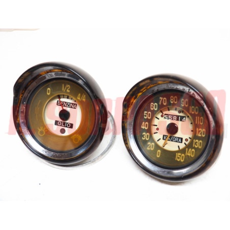 STRUMENTI GUSCI CONTACHILOMETRI + BENZINA CRUSCOTTO FIAT 1100 103 TV FUORISERIE