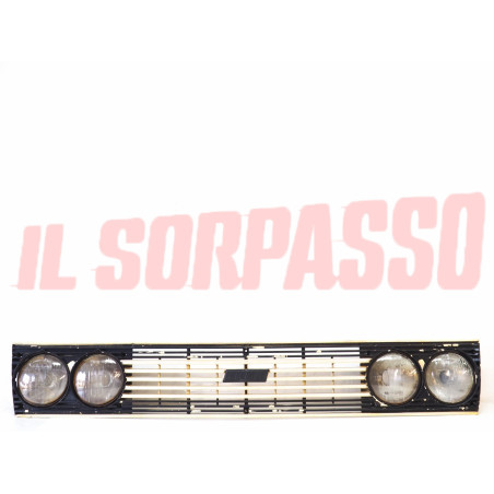 MASCHERINA GRIGLIA CALANDRA + SEDI FARO + FANALI FIAT 131 ABARTH RALLY ORIGINALE