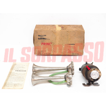 TROMBE ELETTROPNEUMATICHE AVVISATORI ACUSTICI 6 VOLT VW MAGGIOLINO LANCIA ARDEA