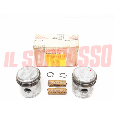 PISTONI + FASCE MOTORE 67,4 MM FIAT 500 D - F - GIARDINIERA ORIGINALI ASSO