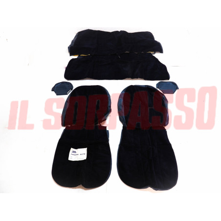 FODERE COPRI SEDILI FIAT 124 COUPE IN VELLUTO BLU CON POGGIATESTA ORIGINALI