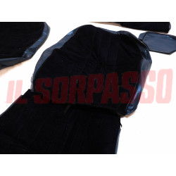 FODERE COPRI SEDILI FIAT 124 COUPE IN VELLUTO BLU CON POGGIATESTA ORIGINALI