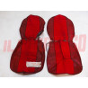 FODERE COPRI SEDILI ANTERIORI FIAT 124 SPORT COUPE PELLE E VELLUTO ROSSE NOS