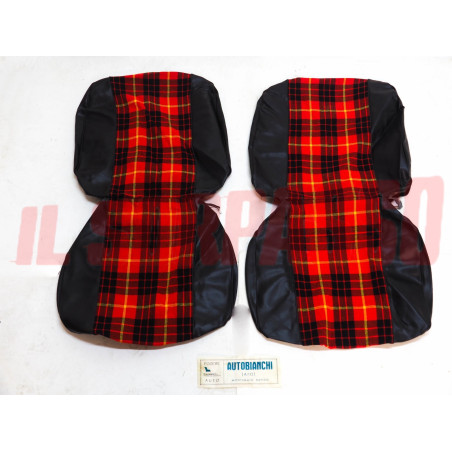 FODERE TAPPEZZERIA COPRI SEDILI ANTERIORI SCOZZESI AUTOBIANCHI A112 + ABARTH NOS