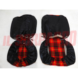 FODERE TAPPEZZERIA COPRI SEDILI ANTERIORI SCOZZESI AUTOBIANCHI A112 + ABARTH NOS