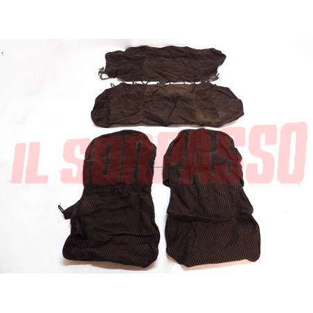 FODERE COPRI SEDILI ANTERIORI + POSTERIORI FIAT 127 3 PORTE IN TESSUTO MARRONE