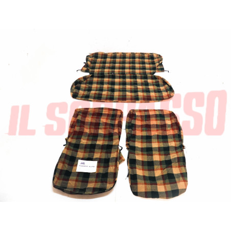 FODERE COPRI SEDILI ANTERIORI POSTERIORI FIAT 127 4 PORTE SCOZZESE VERDE MARRONE