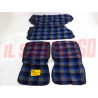FODERE COPRI SEDILI ANTERIORI POSTERIORI FIAT 127 C 3 PORTE  SCOZZESE BLU GRIGIO