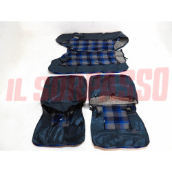 FODERE COPRI SEDILI ANTERIORI POSTERIORI FIAT 127 C 3 PORTE  SCOZZESE BLU GRIGIO