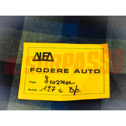 FODERE COPRI SEDILI ANTERIORI POSTERIORI FIAT 127 C 3 PORTE  SCOZZESE BLU GRIGIO