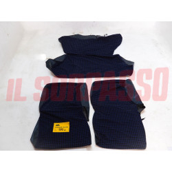 FODERE COPRI SEDILI ANTERIORI POSTERIORI FIAT 127 CL 3P PIED DE POULE BLU NERO