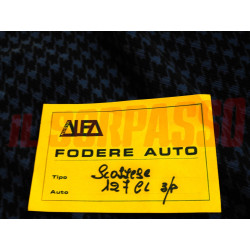 FODERE COPRI SEDILI ANTERIORI POSTERIORI FIAT 127 CL 3P PIED DE POULE BLU NERO